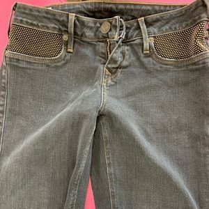 True Religion tight dark blue faded jeans